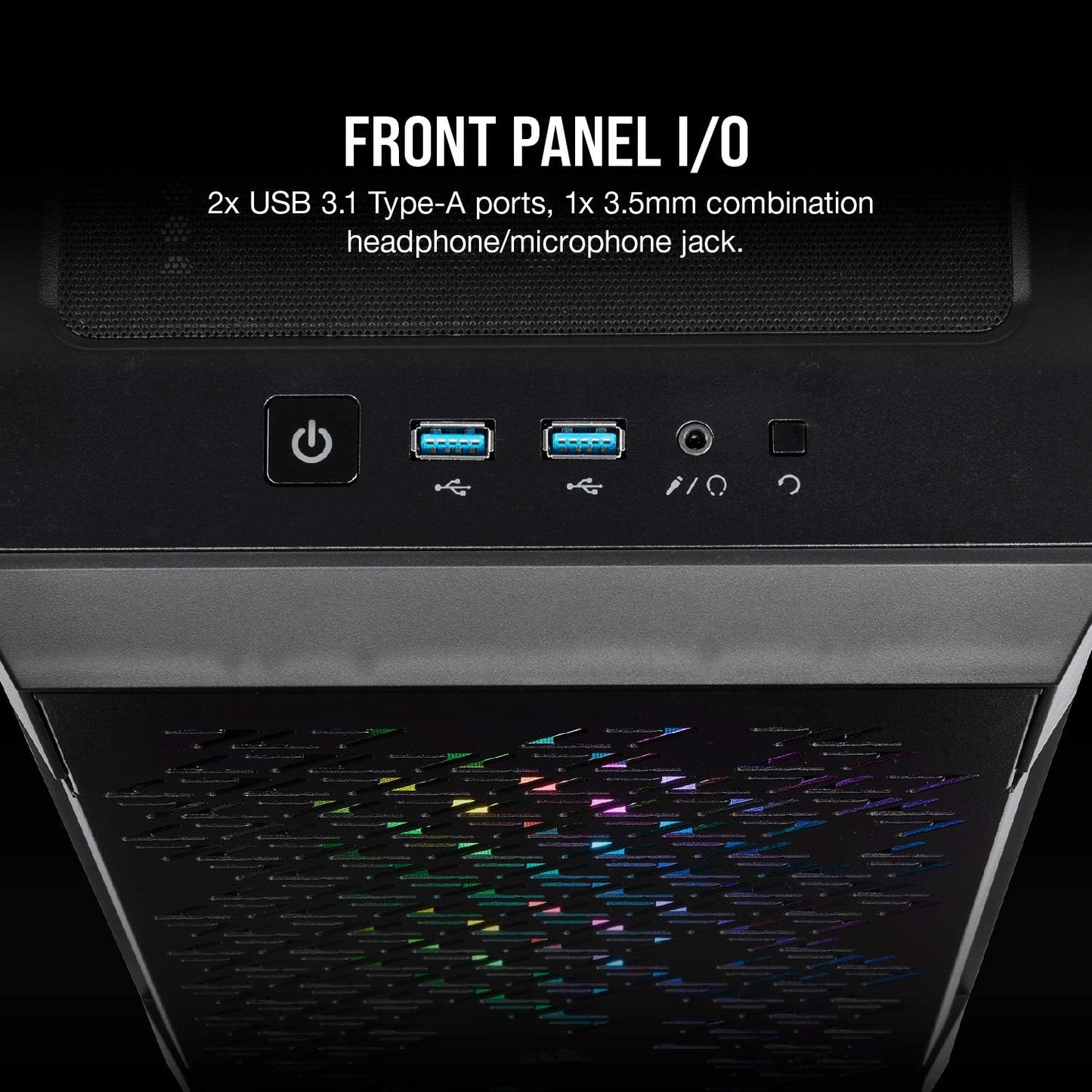 Icue 220T RGB AIRFLOW Tempered Glass Mid-Tower Smart ATX Case - High Airflow - Three Included SP120 RGB PRO Fans - Black