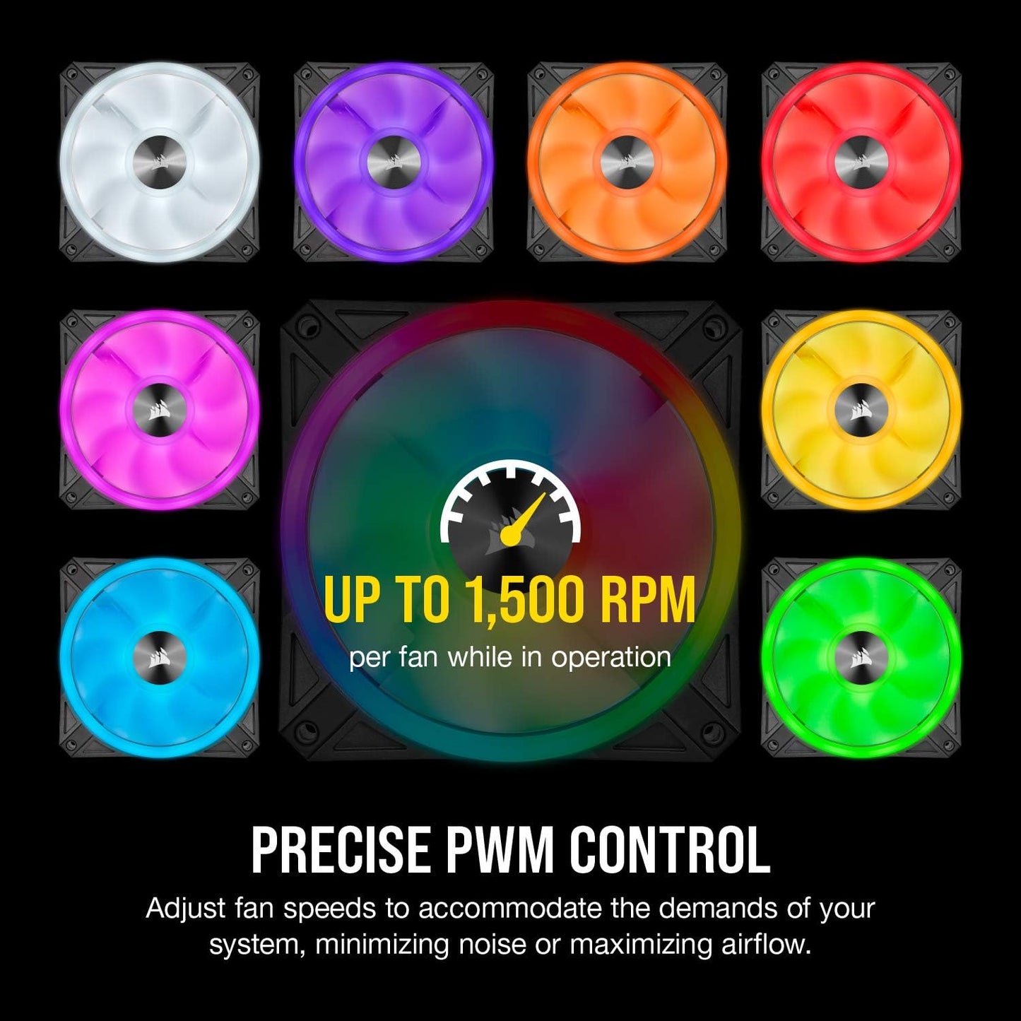QL Series, Ql120 RGB, 120Mm RGB LED Fan, Single Pack - Black, 4.72 X 4.72 X 0.98 Inches