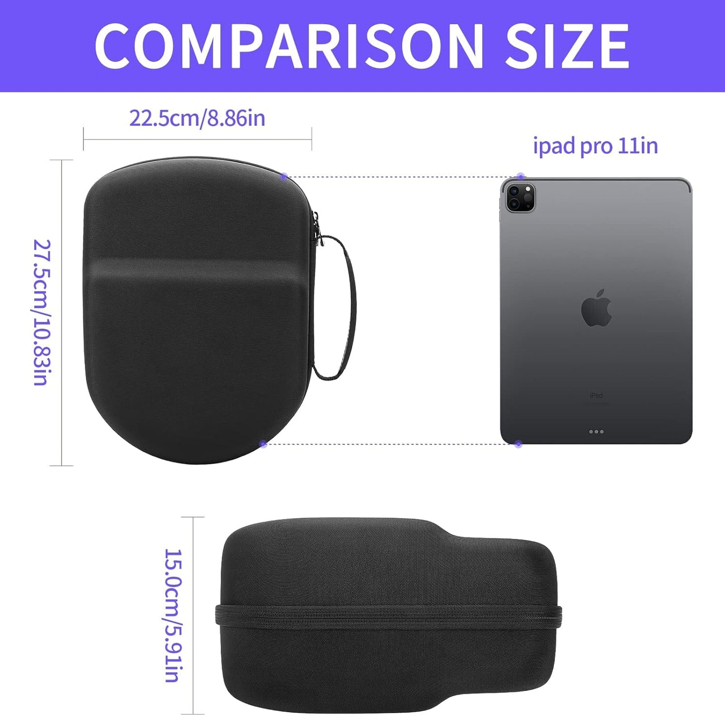 Yinke for Oculus/Meta Quest 2/Pico 4 Case, Hard Travel Carrying Case All-In-One Storage, Compatible with Elite Strap VR Headset and More Accessories (Black)