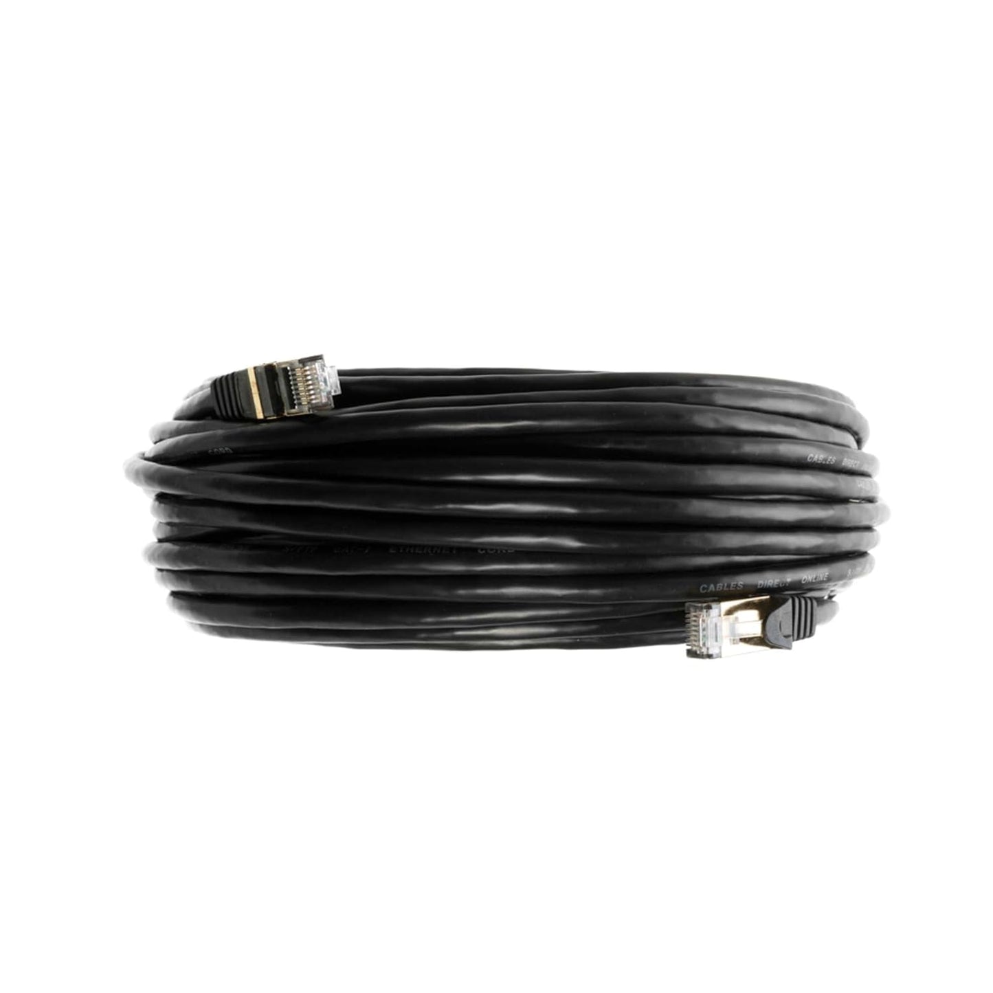 30FT S/FTP Cat7 Copper Network Ethernet Patch Cable, Internet Wire, Compatible with PC, Laptop, Modem, Router, Tvs, Printer Cord, Consoles for Home and Office (30Ft, Black)