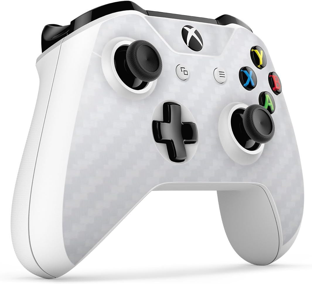 Xbox One S Carbon White Console Skin Decal Sticker + 2 Controller Skins