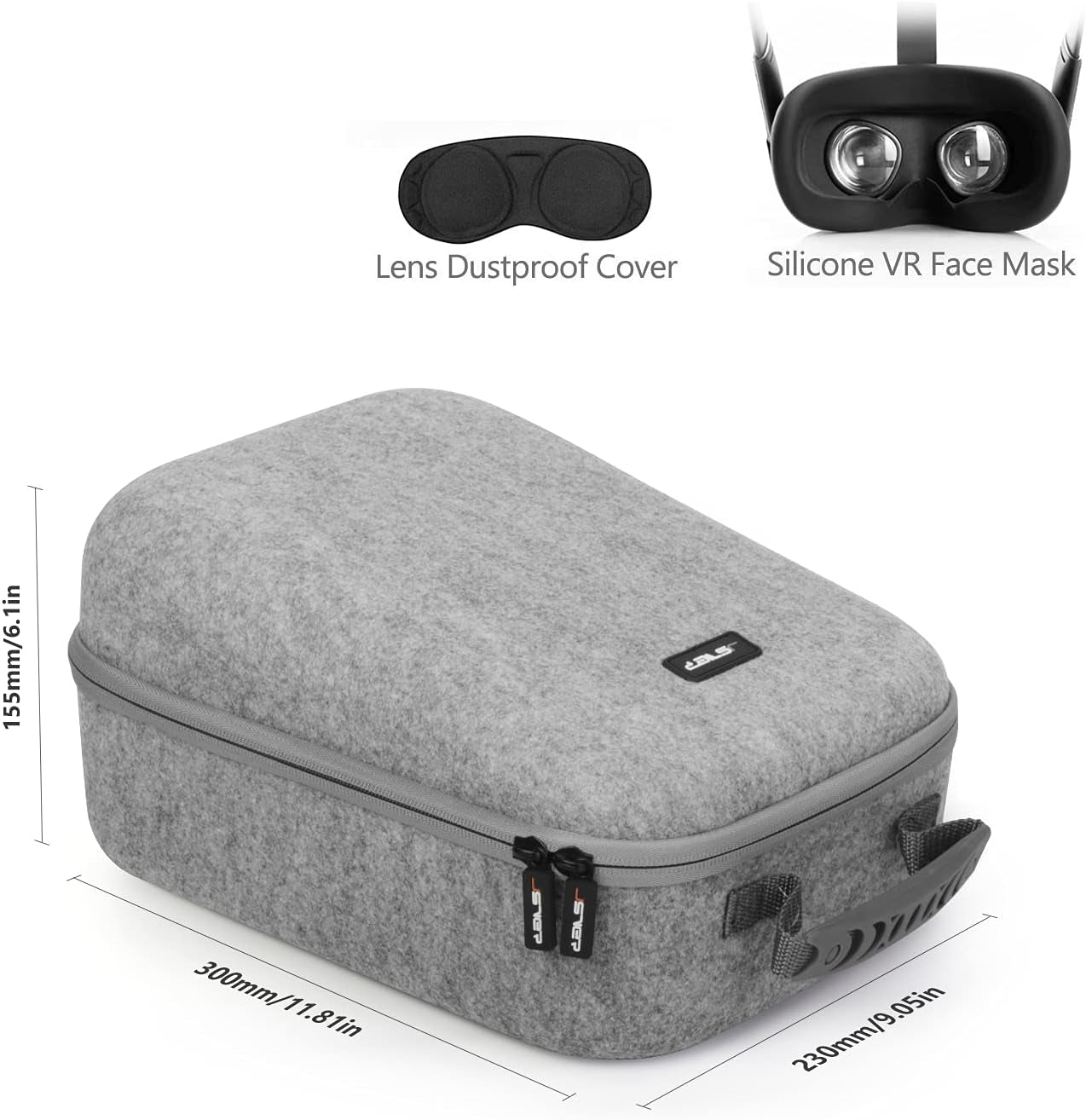 Hard Carrying Case for Quest 2 VR Headset, Compatible with Official/Third Party Elite Strap, Touch Controllers, Battery Accessories (Gray)