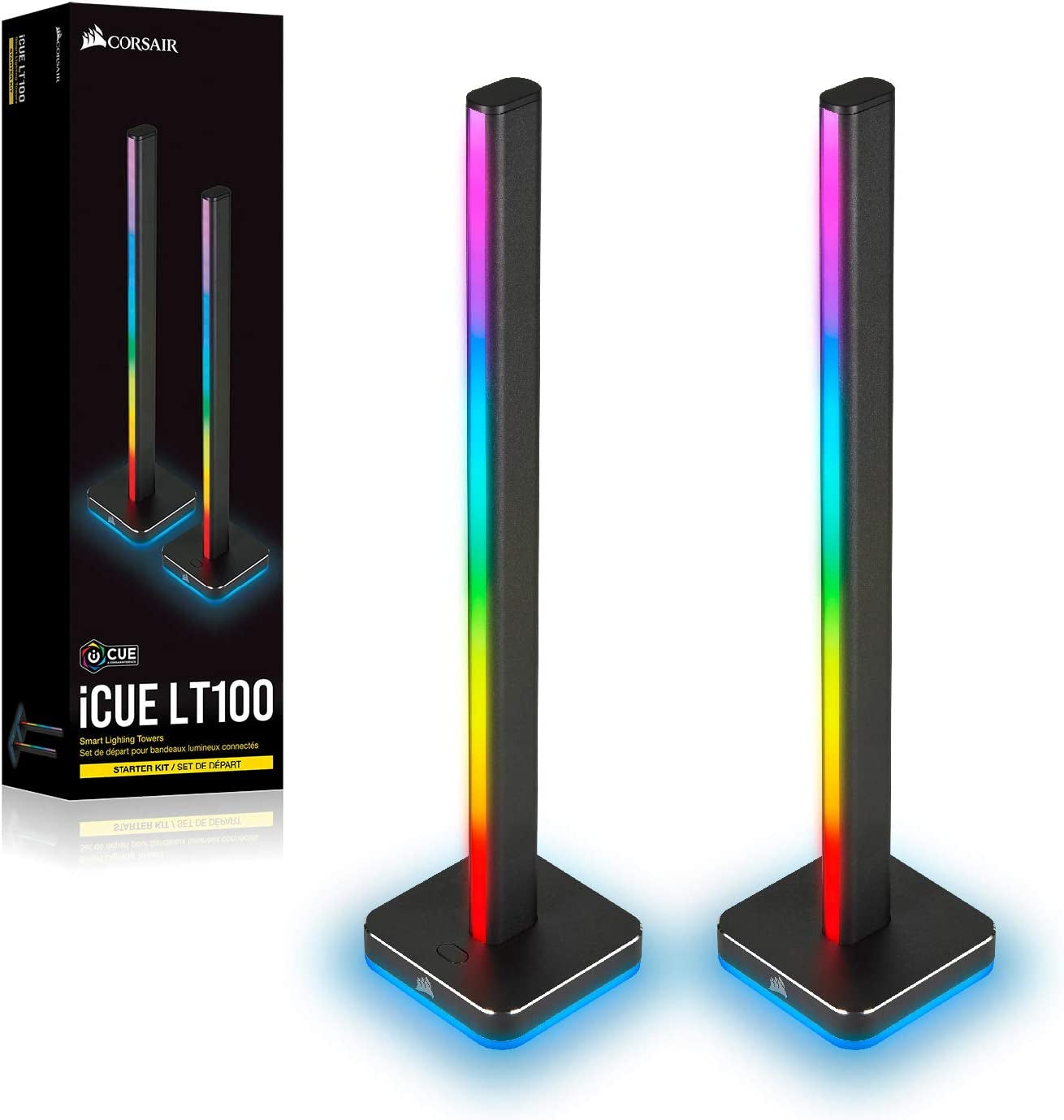 Icue LT100 Smart Lighting Tower Starter Kit, Black
