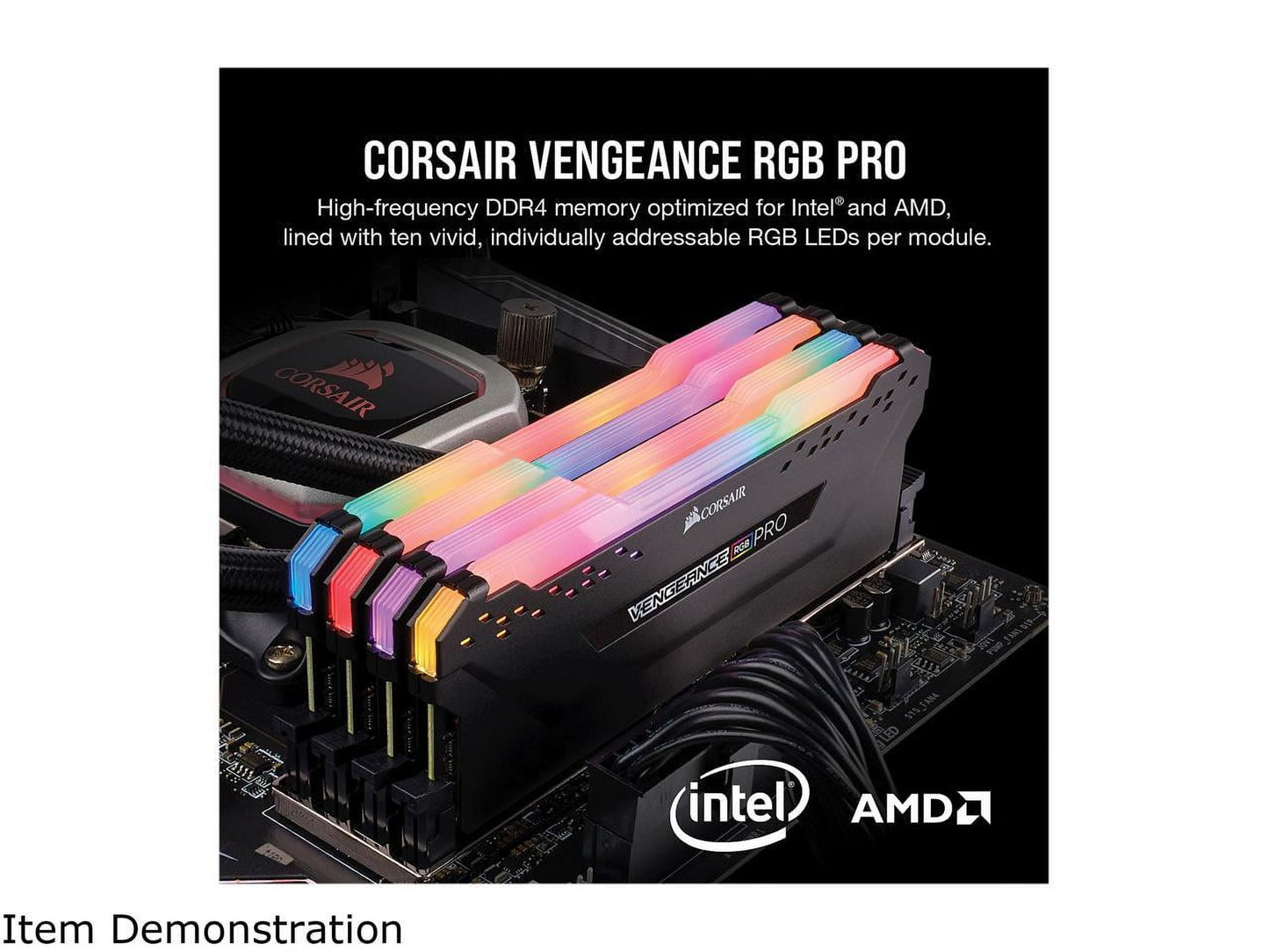 Vengeance RGB PRO 16GB (2X8Gb) DDR4 3200Mhz C16 LED Desktop Memory - Black
