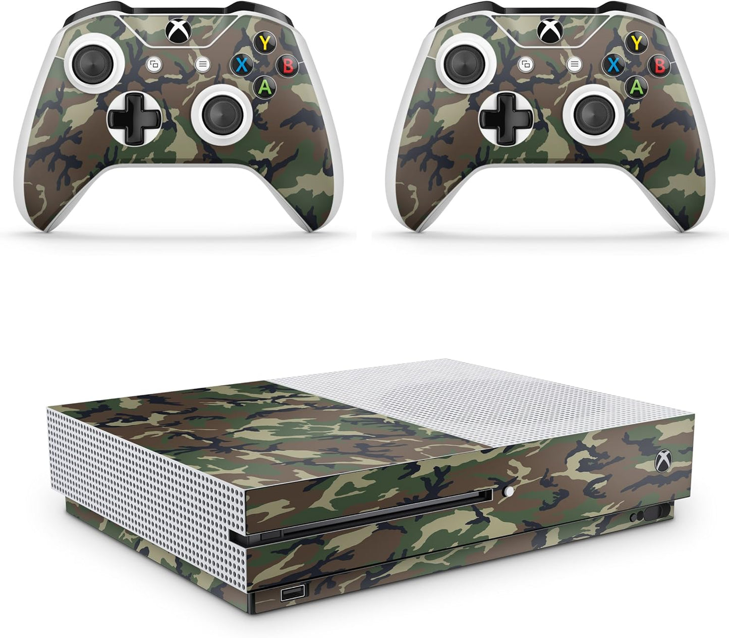 Xbox One S Camouflage Console Skin Decal Sticker + 2 Controller Skins
