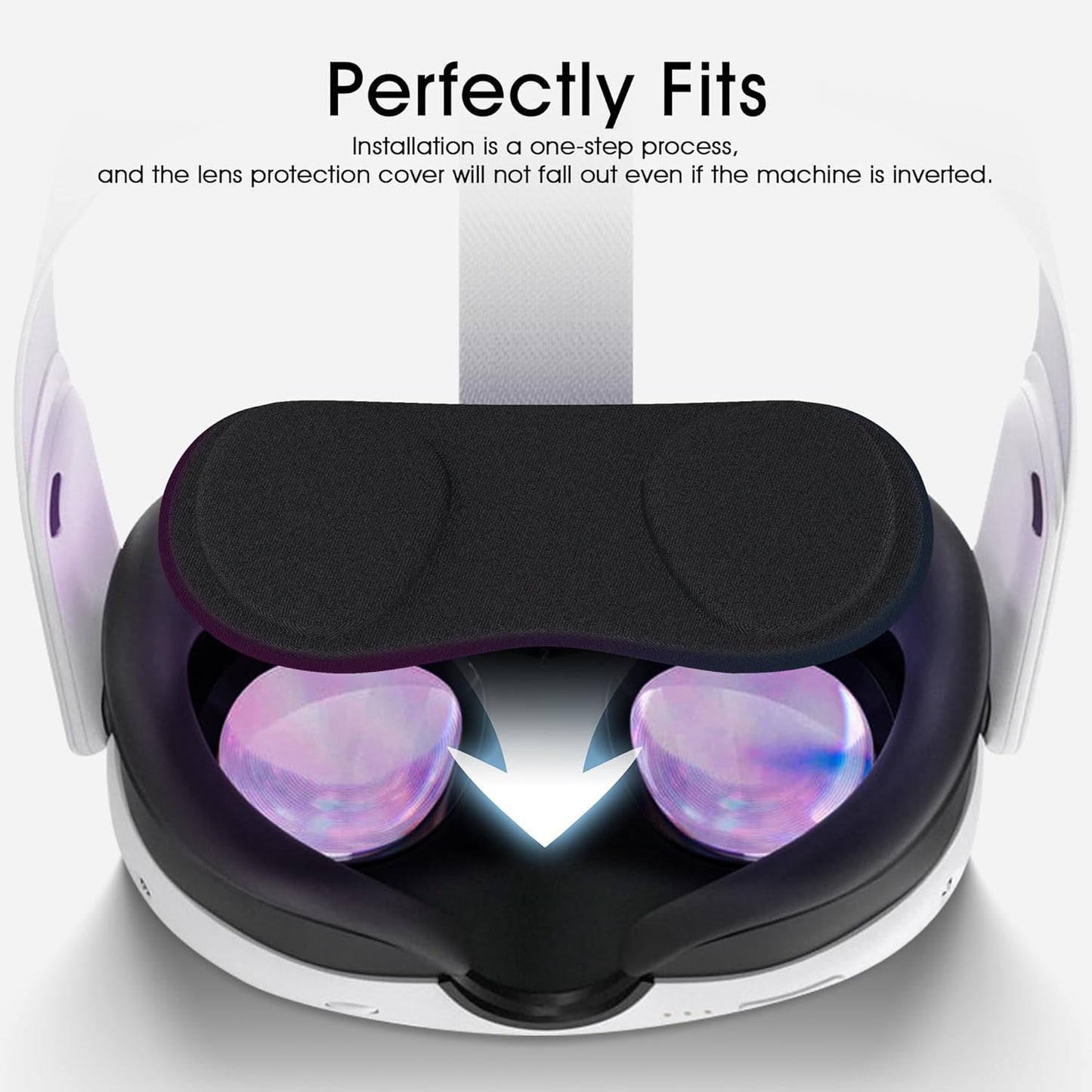 (1 Pack) VR Lens Protector Cover Dust Proof Cover for Quest 3S/Quest 3/Quest 2/Quest/Valve Index Washable Protective Sleeve Sunlight Blocking Anti-Scratch and Anti-Dust - Black