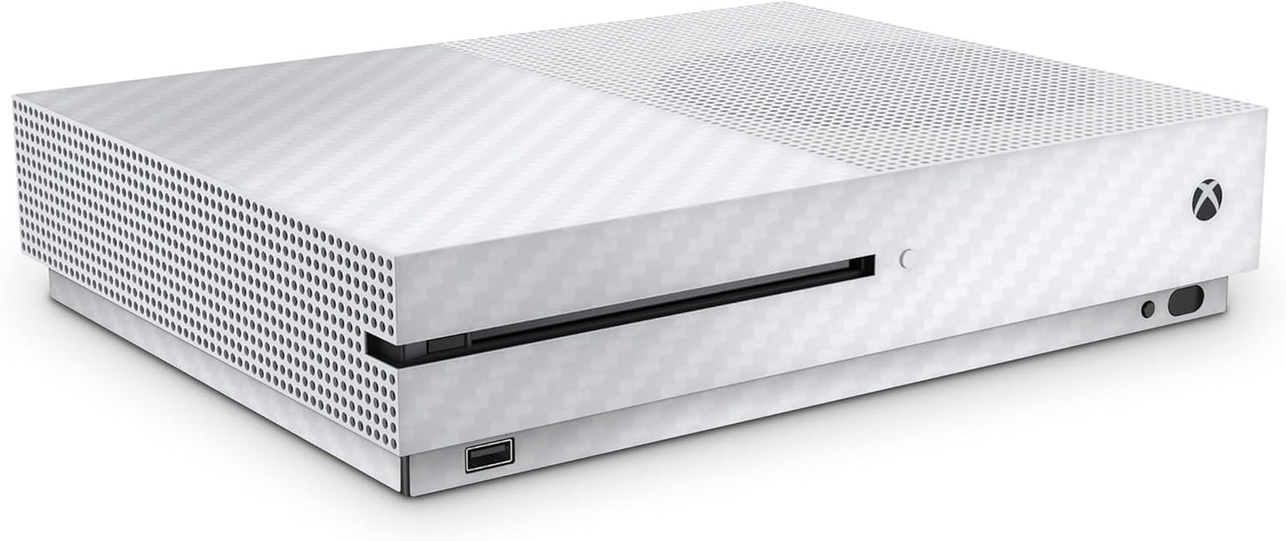 Xbox One S Carbon White Console Skin Decal Sticker + 2 Controller Skins