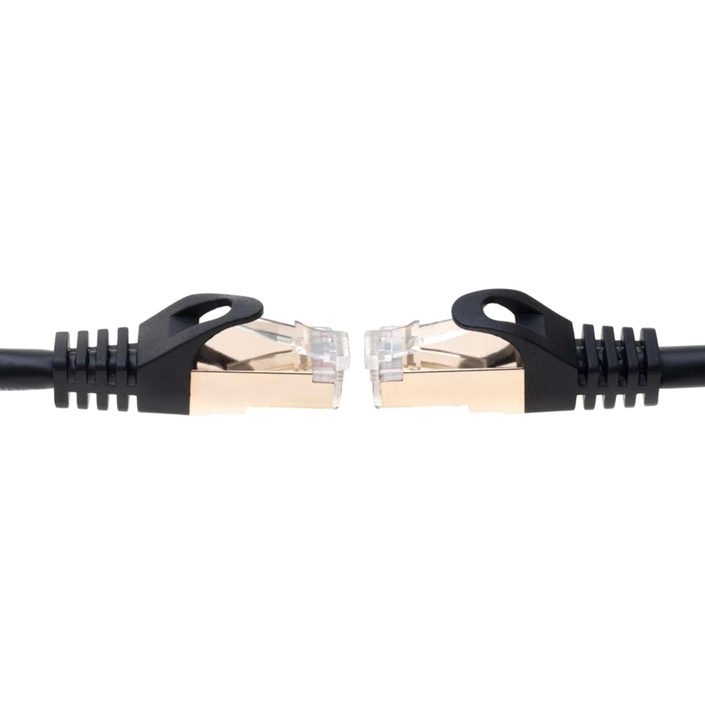 30FT S/FTP Cat7 Copper Network Ethernet Patch Cable, Internet Wire, Compatible with PC, Laptop, Modem, Router, Tvs, Printer Cord, Consoles for Home and Office (30Ft, Black)