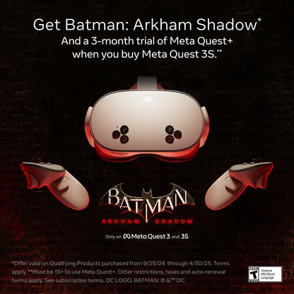 3S 128GB Virtual Reality Headset Batman: Arkham Shadow and a 3-Month Trial of  plus Included
