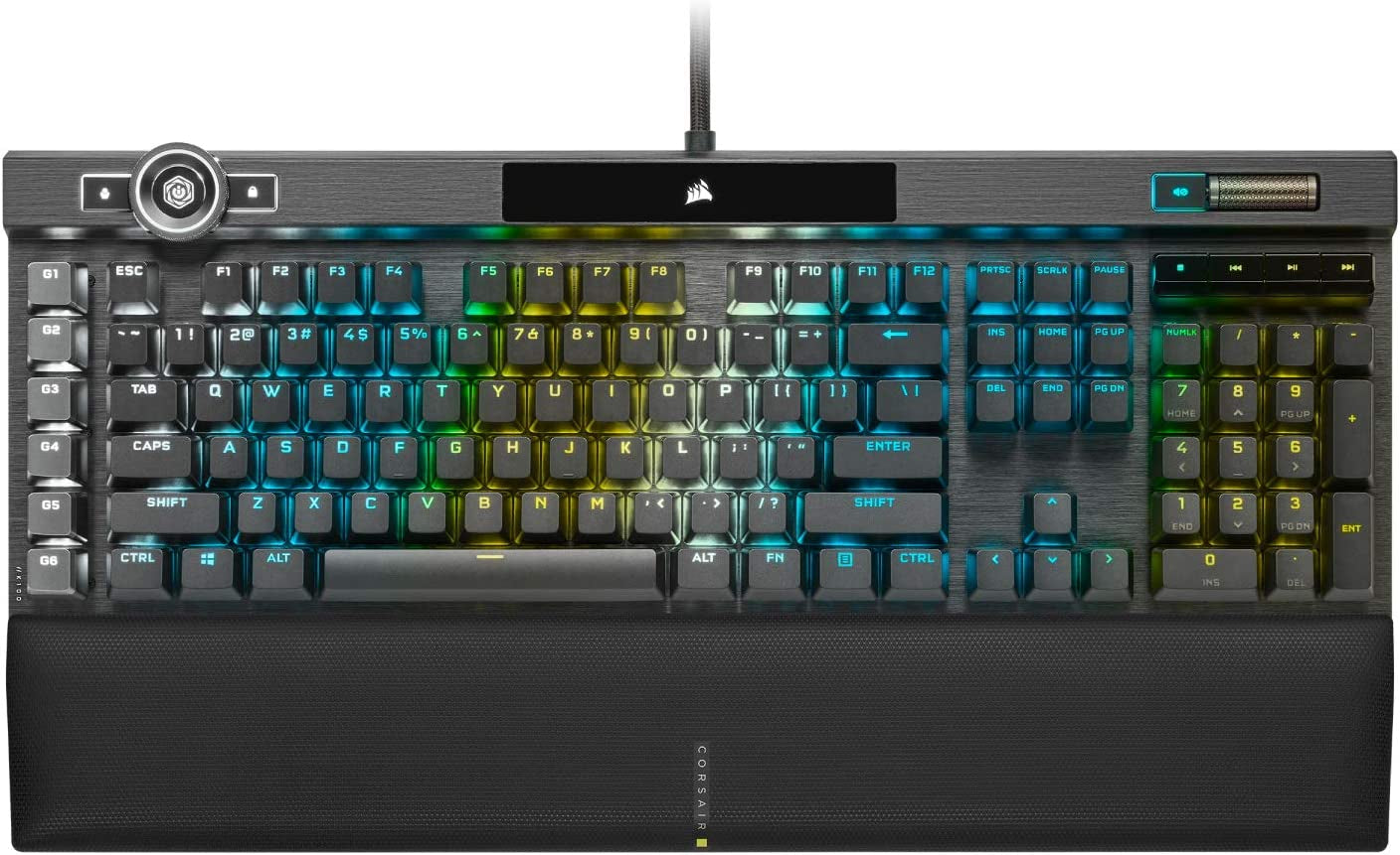 Icue Nexus Companion Touch Screen – 5” Diagonal Screen – 6 Programmable Virtual Macro Buttons + K100 RGB Mechanical Gaming Keyboard - Cherry MX Speed RGB Silver Keyswitches