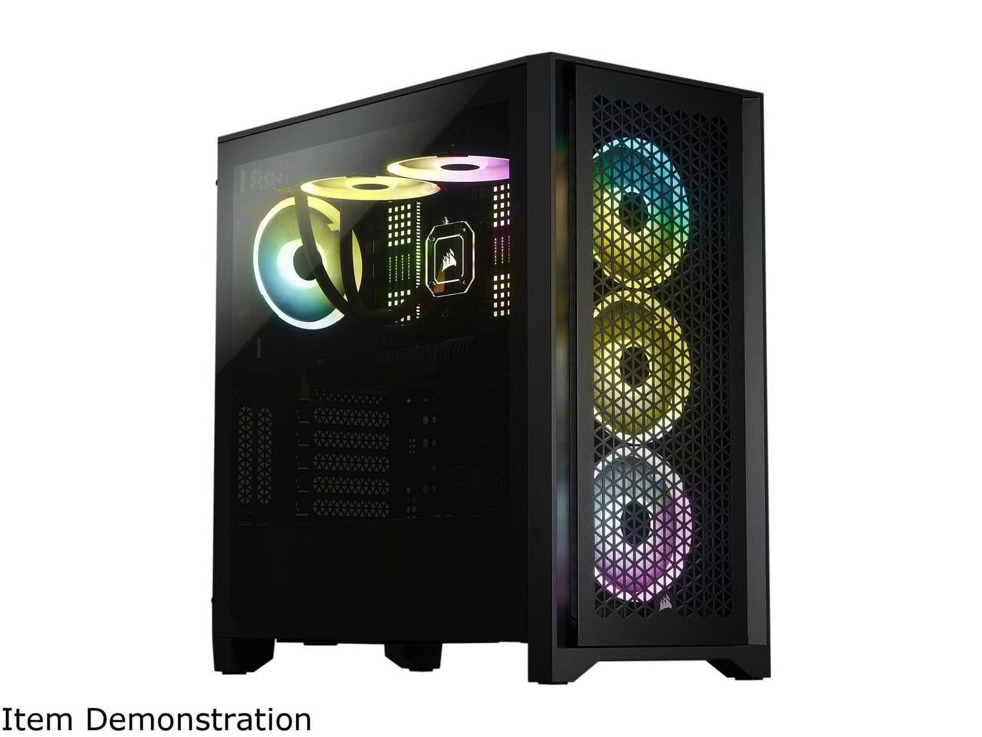 4000D AIRFLOW Tempered Glass Mid-Tower ATX Case - Black - Mid-Tower - Black - Steel, Tempered Glass, Plastic - 4 X Bay - 2 X 4.72" X Fan(S) Installed - 0 - ATX Motherboard Supported - 6 X