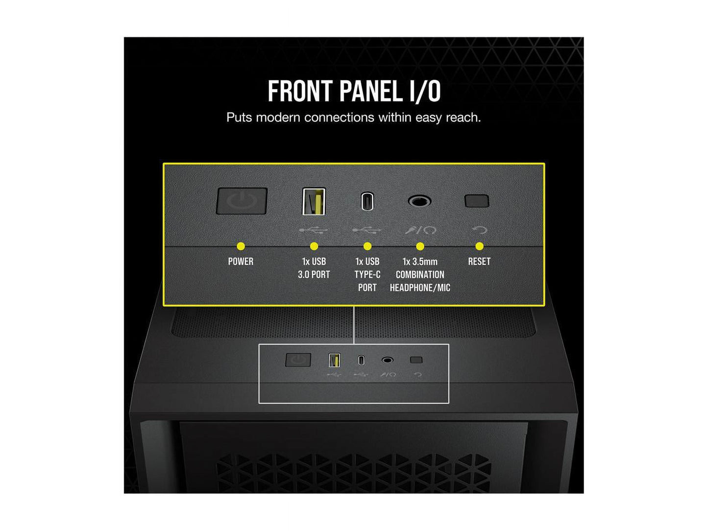 4000D AIRFLOW Tempered Glass Mid-Tower ATX Case - Black - Mid-Tower - Black - Steel, Tempered Glass, Plastic - 4 X Bay - 2 X 4.72" X Fan(S) Installed - 0 - ATX Motherboard Supported - 6 X
