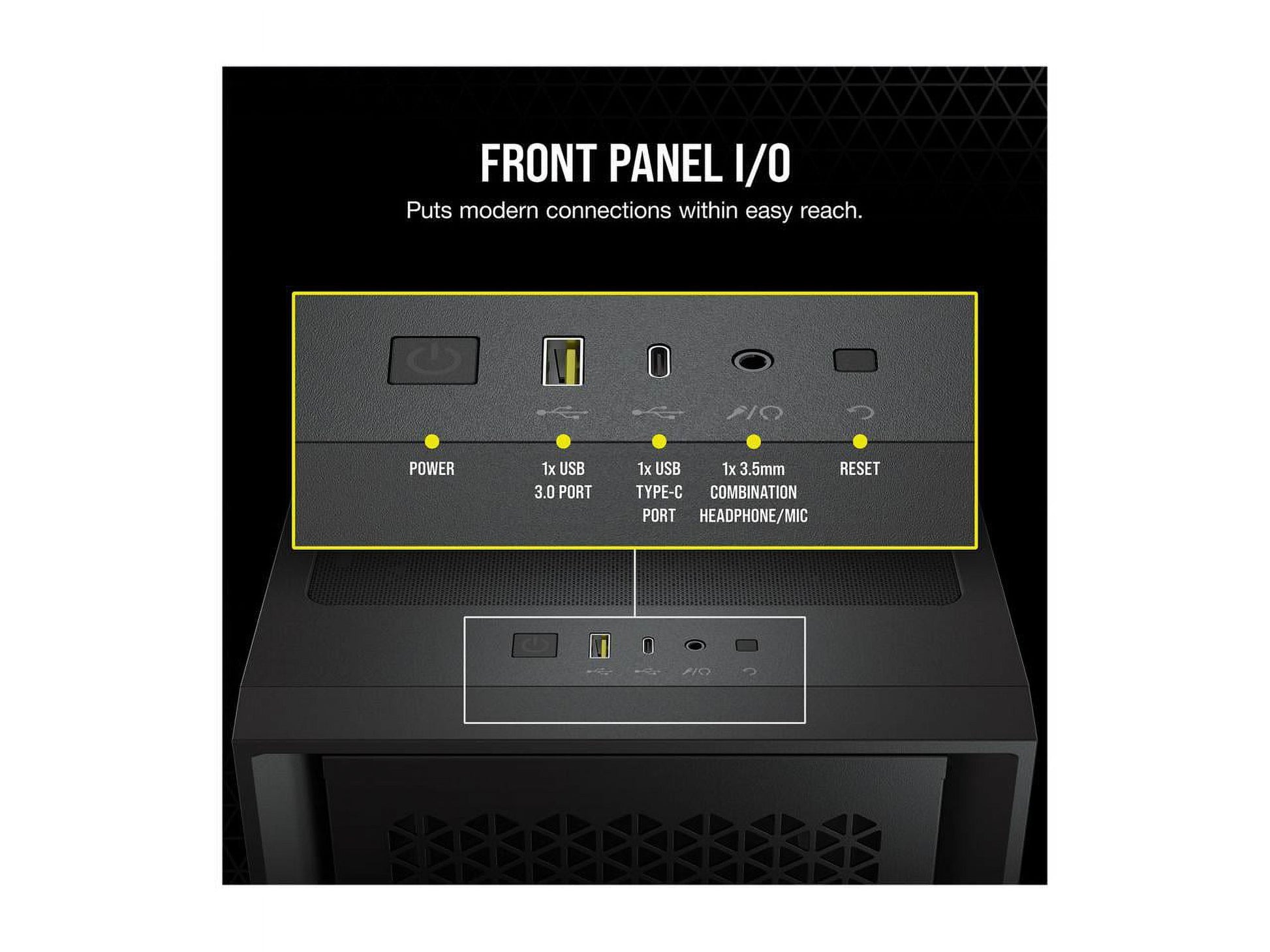 4000D AIRFLOW Tempered Glass Mid-Tower ATX Case - Black - Mid-Tower - Black - Steel, Tempered Glass, Plastic - 4 X Bay - 2 X 4.72" X Fan(S) Installed - 0 - ATX Motherboard Supported - 6 X