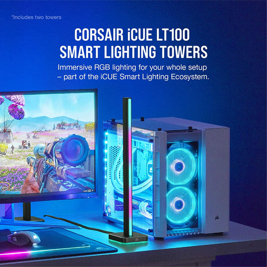Icue LT100 Smart Lighting Tower Starter Kit, Black