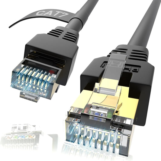 Ethernet Cable 15Ft,Cat7 Cat7 3Ft 15Ft 25Ft 50Ft 100Ft 125Ft 150Ft 175Ft 200Ft 225Ft 300Ft 330Ft 400Ft Shielded Grounded UV Resistant Waterproof Buried-Able Network Cord SFTP 10 Gigabit 600Mhz