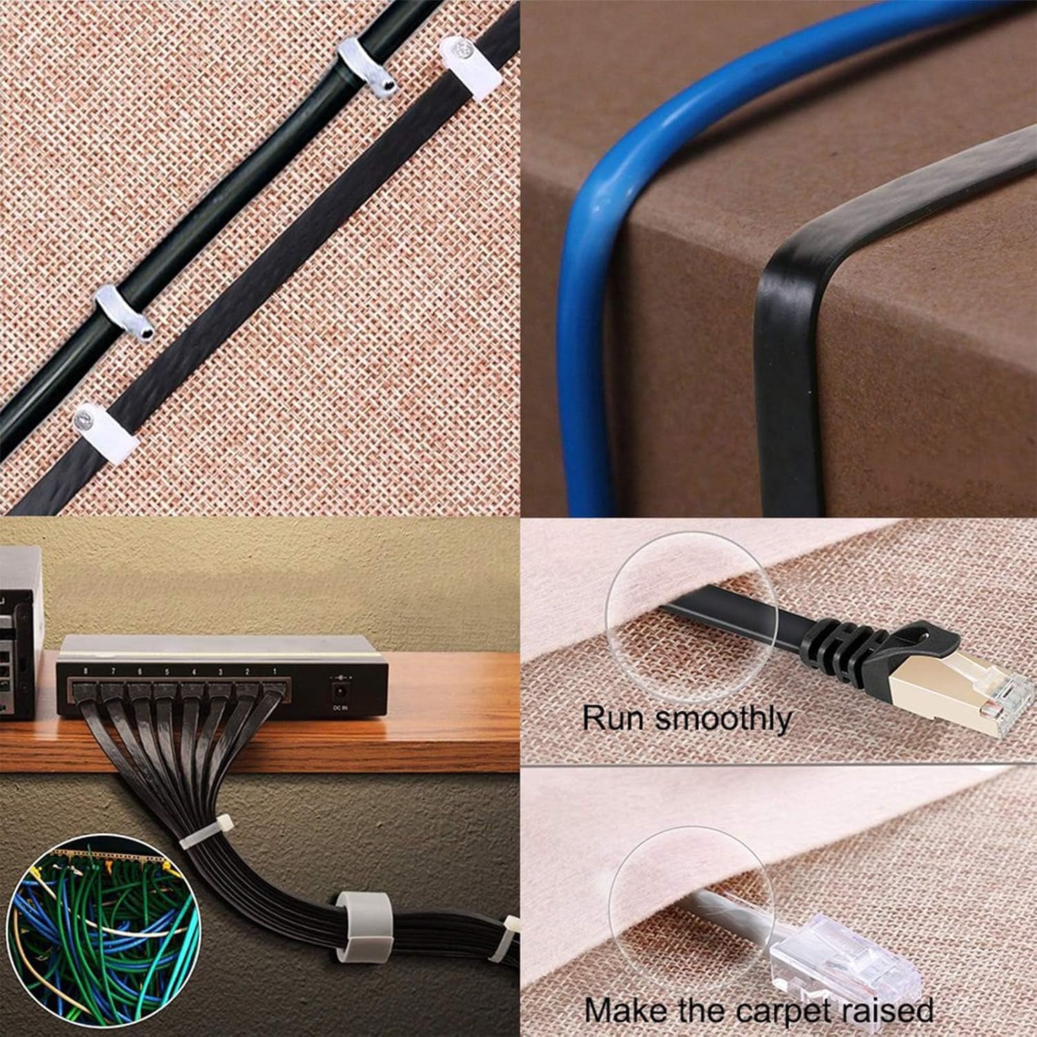 Cat 8 Ethernet Cable 50 FT, 40Gbps 2000Mhz Cat8 High Speed Flat Internet Network Patch Cord, SFTP Shielded LAN Wire with Gold Plated RJ45 Connector, with Clips, Outdoor Indoor- 50FT Black