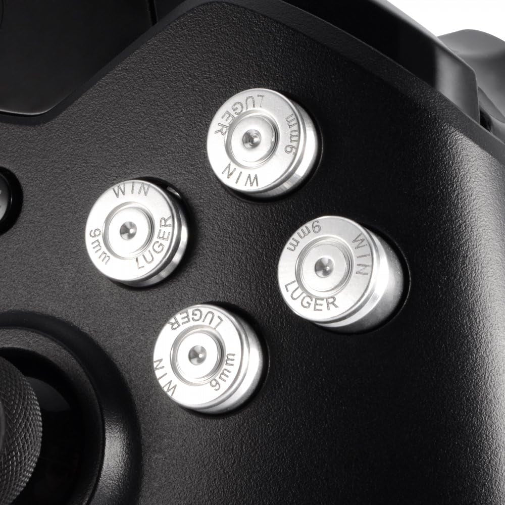 Metal Silver Alumium Alloy Thumbsticks Bullet ABXY Mod Buttons Replacement Parts for Xbox One Standard, for Xbox One Elite, for Xbox One S/X Controller