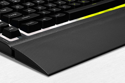 K55 RGB Pro-Dynamic RGB Backlighting - Six Macro Keys with Elgato Stream Deck Software Integration-Ip42 Dust and Spill Resistant-Detachable Palm Rest-Dedicated Media and Volume Keys, Black