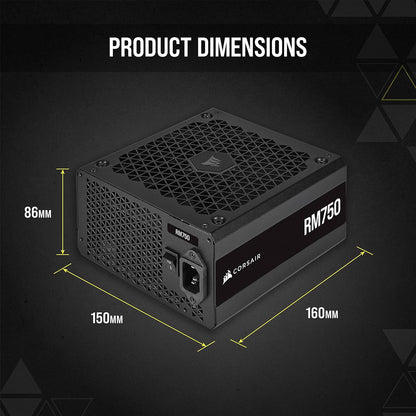 RM Series (2021), RM750, 750 Watt, 80 plus Gold Certified, Fully Modular Power Supply