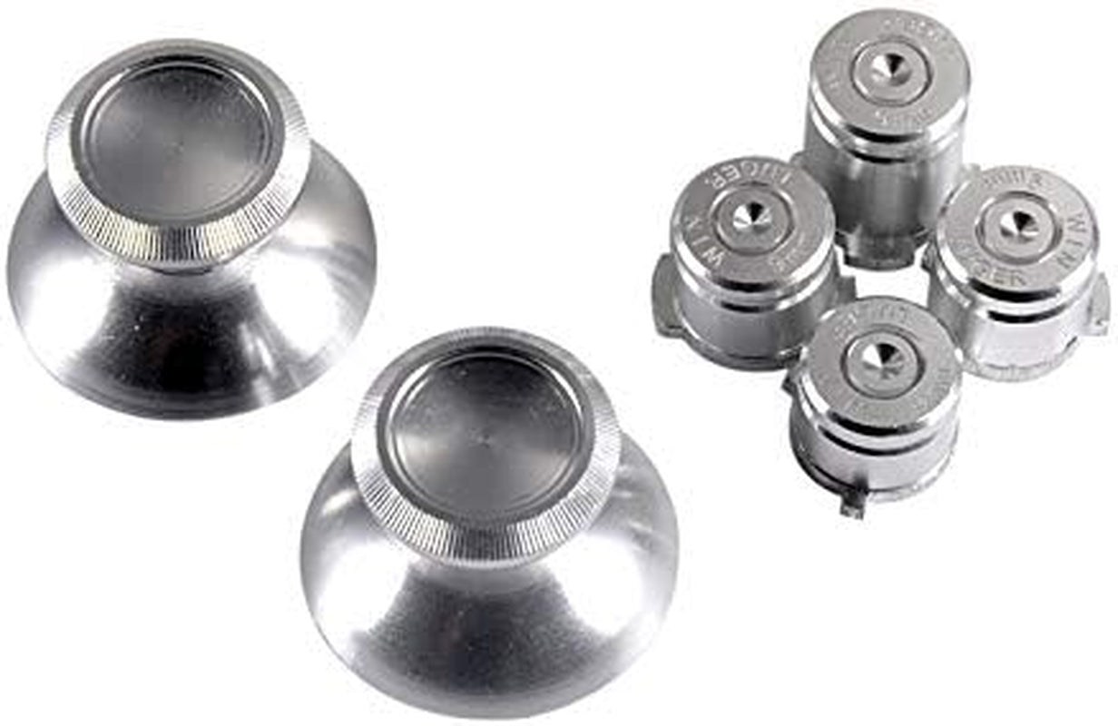 Metal Silver Alumium Alloy Thumbsticks Bullet ABXY Mod Buttons Replacement Parts for Xbox One Standard, for Xbox One Elite, for Xbox One S/X Controller