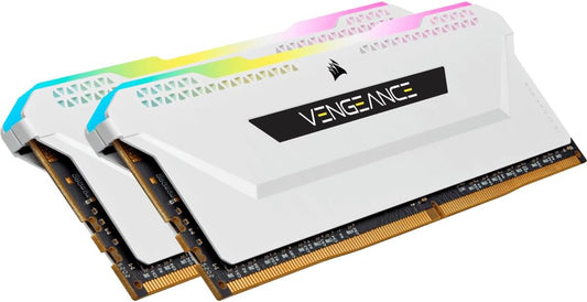 VENGEANCE RGB PRO SL DDR4 RAM 32GB (2X16Gb) 3600Mhz CL18-22-22-42 1.35V Intel AMD Desktop Computer Memory - White (CMH32GX4M2D3600C18W)