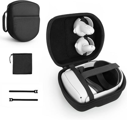Yinke for Oculus/Meta Quest 2/Pico 4 Case, Hard Travel Carrying Case All-In-One Storage, Compatible with Elite Strap VR Headset and More Accessories (Black)
