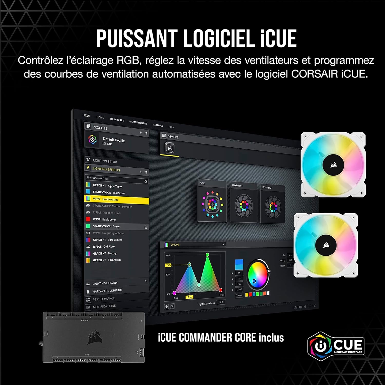 Icue H100I Elite Capellix Liquid CPU Cooler for Desktop - White