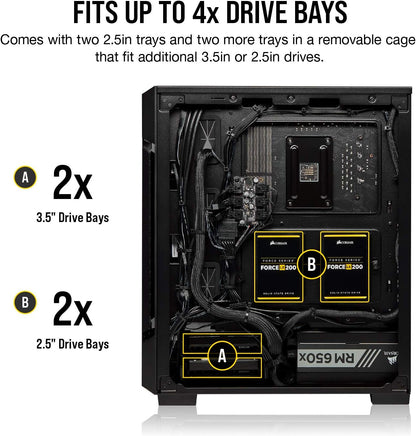 Icue 220T RGB AIRFLOW Tempered Glass Mid-Tower Smart ATX Case - High Airflow - Three Included SP120 RGB PRO Fans - Black