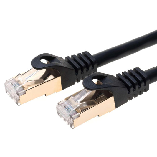 30FT S/FTP Cat7 Copper Network Ethernet Patch Cable, Internet Wire, Compatible with PC, Laptop, Modem, Router, Tvs, Printer Cord, Consoles for Home and Office (30Ft, Black)