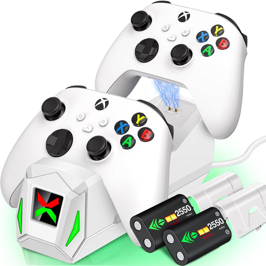 Controller Charger for Xbox One,  Xbox Controller Charger Station with 2 X 2550Mah Rechargeable Battery Packs Compatible with Xbox Series X|S/One X/S/Elite
