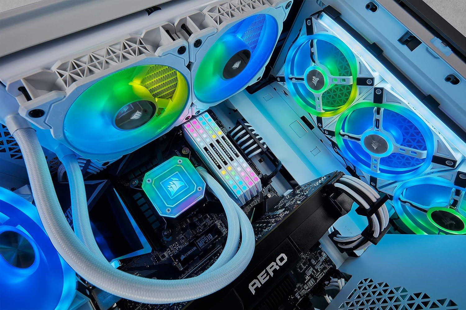Icue H100I Elite Capellix Liquid CPU Cooler for Desktop - White