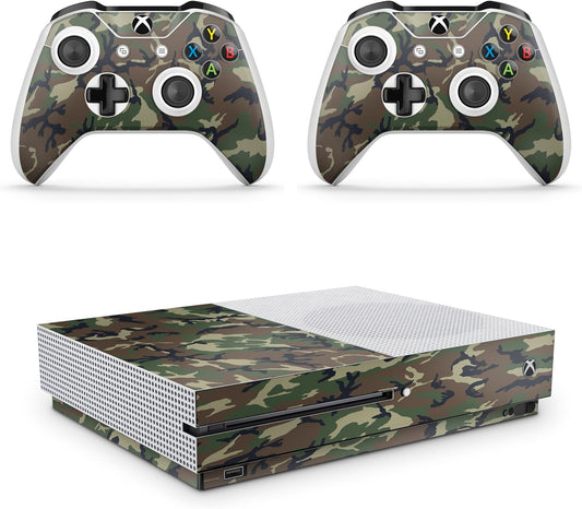 Xbox One S Camouflage Console Skin Decal Sticker + 2 Controller Skins