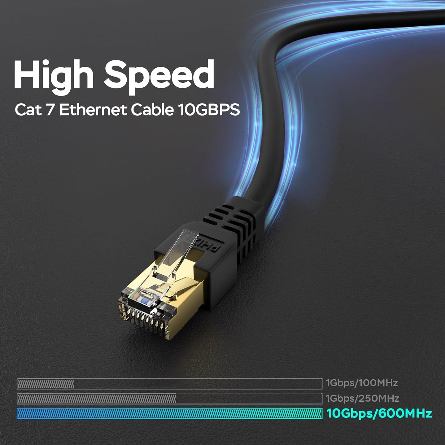 Ethernet Cable 15Ft,Cat7 Cat7 3Ft 15Ft 25Ft 50Ft 100Ft 125Ft 150Ft 175Ft 200Ft 225Ft 300Ft 330Ft 400Ft Shielded Grounded UV Resistant Waterproof Buried-Able Network Cord SFTP 10 Gigabit 600Mhz