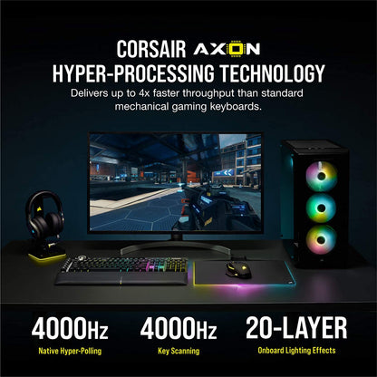 Icue Nexus Companion Touch Screen – 5” Diagonal Screen – 6 Programmable Virtual Macro Buttons + K100 RGB Mechanical Gaming Keyboard - Cherry MX Speed RGB Silver Keyswitches